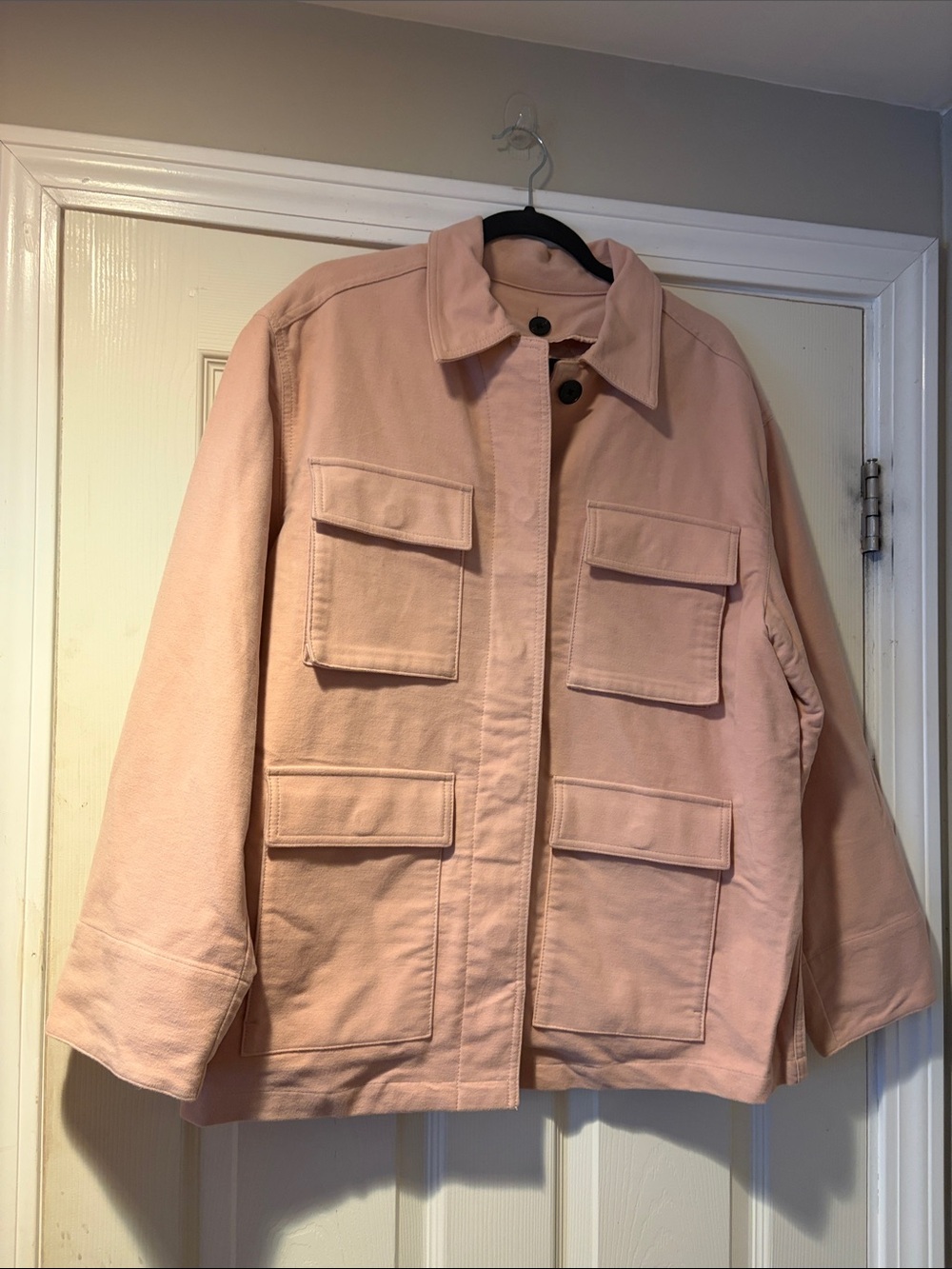 Madewell Blush Pink Utility Jacket with Flap Pockets